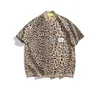 Leopard Baseball Shirt with Chain 2022 Summer Korean Style Men039s Shirt Street Fashion Shirts for Man1137026