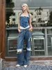 Kvinnors jeans dubbla midjhuvud spetsar sparkar brett ben fashionabla high street y2k whiskered kanthål låga byxor 2024