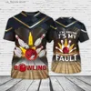Homens camisetas Mens T-shirt Fun Bowling Padrão Ts 3D Impresso Unisex Verão Tripulação Pescoço Casual Curto Slved Tops Grande Tamanho Mens Esportes Ts Y240315