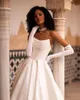 Sweetheart Wedding Dress Satin A-Line Sweep Train Floor Length Elegant Pleat Bridal Gown Customize to Veasures Rope De Mariee