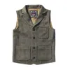 Gilets tactiques MJ-0003 lire la description !Taille asiatique Vintage 70% laine 480 GSM gilet décontracté pour hommes 240315