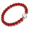 Bracelet en Agate rouge pour femmes, 6mm, rond, en pierre naturelle, perlé, pierres précieuses de guérison, Bracelets d'amitié pour Couple