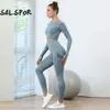 Lu Align Lemon Fiess Yoga Suit Esportes Mulheres Ginásio Manga Longa Hip Calças Treinamento 2 Pcs Set Roupas Conjunto Feminino Esporte Ciclismo Wear Jogger