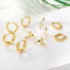 Ohrstecker Gold Farbe Kupfer Hoop Für Frauen Kleine Einfache Runde Kreis Huggies Kubikzircon Ohrringe Steampunk Schlange Zubehör