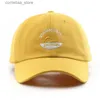 Bollmössor Dolphin broderi baseballhatt koreanska män kvinnor bokstav avslappnad snapback bonnet fast färg bomull bomull utomhus solvisorer gorray240315