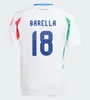 24 25 Italia Chiesa Soccer Jerseys 2024 Home and Away Italie Raspadori Verratti Barella