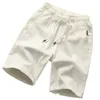 Shorts masculinos casuais de meio comprimento, algodão fino, solto, cor sólida, versátil, versão coreana, calças de praia curtas bonitas, na moda