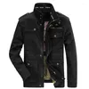 남자 재킷 군 재킷 남자 멀티 포켓면 야외 코트 캐주얼 가을화물 아웃웨어 7xl 브랜드 남성 옷 n161