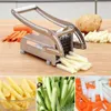 Stainless Steel French Fries Potato Chips Strip Slicer Cutter with 2 Blades Chopper Chips Machine Making Tool Potato Cut Fries 240315