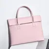 Briefcases PU Leather Briefcase Women Executive Handbag Office Work File Business Commuting Meeting Simple Lady Bag For Man 14 Inch Laptop