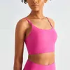 Lu Align Citron Lycra Soutien-Gorge Femmes Gym Sports Spaghetti Sangle Fiess Bralette Entraînement À Fort Impact Yoga Haut Court Gilet Push Up Serré Sous-Vêtements laisser