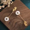 Stud Earrings Design Chinese Style Petite Goldfish Delicate For Women Lovely Imitation Jade Usual Jewelry Gifts