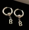 10 style B Designer Boucles d'oreilles pour femmes 925 Sterling Silver Hoop Stud Mode Or Couleur Femmes Fête Mariages Bijoux