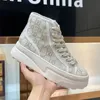 2024 Designer Femmes Casual Chaussures Low-Cut Haute Qualité Sneaker Beige Ébène Toile Tennis Chaussure De Luxe Garnitures En Tissu Chaussures à Semelles Épaisses