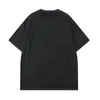 High Quality Cotton Men Women Tshirt Graffiti Portrait Print Washed Black T-shirts Cartoon Short Sleeve Top Tees