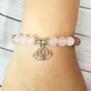 MG0513 NOWOŚĆ PROJEKTOWA Bransoleta Chakra Matte Rose Rose Quartz Rhodonite Bransoletka Lotus Yoga Bilans Biżuteria Whole222m