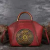 Kvällspåsar läder kinesisk stil kvinnor handväska handgjorda kvinnliga axelväska kvinnliga damer plånböcker och handväskor lyx
