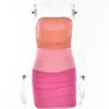 Casual Dresses Jamerary Summer Mesh Tulle Patchwork Bandage Bodycon Cocktail Prom Dress for Women Beach Holiday Mini Short Vestidos