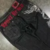 Streetwear y2k dżinsy Harajuku hip hop retro graficzne haftowane workowate dżinsy czarne spodnie mężczyźni kobiety gotyckie spustę o wysokiej talii 240313