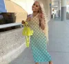 Tasarımcı Kadın Günlük Elbiseler V Boyun Marka Lüks Kayışları Seksi kolsuz G baskılı örgü kadın rahat parti plaj elbiseleri