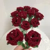 Decorative Flowers 1pcs Niche Handmade Roses Twisted Stick Diy Bouquet Gift Creative Finished Permanent Valentine'S Day