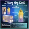 Den bästsäljande Uzy Bang King 12000 Puff Disposable E-cigaretten laddningsbart batteri 0% 2% 3% 5% 23 ml 20 smak E-cigarettpaket