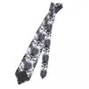 Papillon Cravatta con teschio floreale stampato in 3D Harajuku Collo da lavoro alla moda retrò per uomo Design cravatta con colletto regalo
