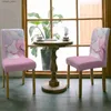 Chair Covers Marble Gradient Pink Dining Chair Covers Spandex Stretch Seat Cover for Wedding Kitchen Banquet Party Seat Case L240315