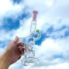 Unique DNA bong hookah 11 inch the helix turbine perc dab rigs thich base oil recycler glass water pipe LL
