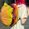 Schultaschen, stilvoller Hamburger-Tagesrucksack, Laptop-Aufbewahrung, Reißverschluss, tragbare Freizeittasche, PU-Cheeseburger-Rucksack für Unisex, Reisen, Outdoor-Urlaub