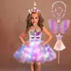 Sukienki dla dziewczynki Sukienka z pasmami na dziewczynę Tutu z cekinami Kilksal Ball Kostium urodzinowy Halloween Cosplay 240315