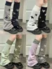 Calzini da donna in maglia Kawaii per stampa casual a stella su due lati, polsini per stivali alti al ginocchio Goth, invernali caldi