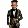 Costume da ragazzo Completo da bambino Abito da sposa per ragazzi Blazer floreale blu navy Abiti da ballo per bambini Abiti formali Abiti da sera per ragazzi 240313