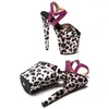 Dance Shoes Leecabe 20cm/8inches Beautiful Leopard Upper With Suede Trend Fashion Sandals High Heel Platform Pole Dancing