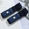 Cintos 2 Pçs / set Cinto Elástico Ajustável Cintura de Lona Invisível Sem Fivela Calças Mulheres Homens