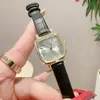 Vintage Luxury lady watch leather strap designer women watches gold square 28mm Wristwatches For womens new year Christmas Valentine's Mother's Day Gift high quality