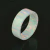 Bagues de cluster Nouvelle mode Femmes élégantes OP17 Rainbow White Round Circle Synthétique Opal Ring pour cadeau L240315