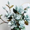 Decorative Flowers 4 Heads Magnolia Flower Branch Real Touch Handmade Artificial Flexible Big Valentine's Day Birthday Gifts