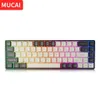 MUCAI MK680 USB Oyun Mekanik Klavye Kırmızı Anahtar 68 Kablolu Kablolu Çıkarılabilir Kablo RGB Arkadan Aydınlatıcı 240304