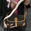 Klassiska presbyopia mönster baguette väska stor kapacitet kvinnors lyx äkta läder axel koppling crossbody lady tote väskor