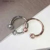 Cluster Rings Hot fashion brand womens luxury jewelry swivel bead ring wedding anniversary jewelry beautiful ring assigned to accessories pop L240315