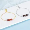 Gold chain Adjustable Bracelet Natural Stone Tiger Eye Red Agate Rock Beaded Bracelets Women Amethyst Rose Quartz Bracelet Fashion Jewelry