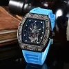 2024 Multi-function Automatic 3-pin Clock Men's Top Luxury AAA Men's Watch Glow-in-the-dark Dragon Print Set With Diamonds