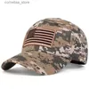 Ball Caps USA Flag Camouflage Baseball Cap for Men Tactical Snapback Hat Army American Hip Hop Caps Caps Caps Gorrass240315