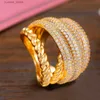 Cluster Rings Godki Luxury Twist Stacks Stackbara ringar för kvinnor Bröllop kubiskt zirkonförlovning Dubai Naija brudfingerring L240315