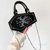 Shoulder Bags Women Coffin Bag PU Leather Small Purse Zipper Closure Retro Gothic Handbag Halloween Gift For Female