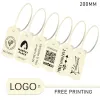 Accessoires 100 Stuks Aangepaste Kleding Hang Tags Gepersonaliseerde Plastic Veiligheidszegel Print Logo Kledingstuk Schoen Kleding Cadeaulabel Crème Beige 200mm