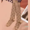 Women Brand Sock Fashion Dressy Hip Hop Leg Socks for Girls Lady Knee High Design Full Letter Print Stocking Streetwear