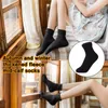 Women Socks Polyester Mid-calf Style Black Business Stockings Soft Breathable Autumn Winter Thickened Fleece For Male F C7P5