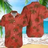 Mäns avslappnade skjortor 2024 Summer Cool and Fashionable Hawaiian 3D Plant Shirt Trendy Flower Print Plus Size Beach